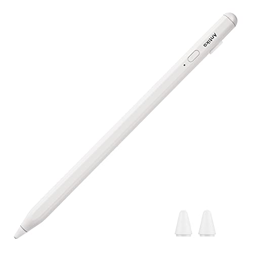 Stylus Pen, Active Stylus Pen Compatible para iOS y Android teléfonos, lápiz óptico Recargable con Pantalla táctil Dual, para Apple/Samsung Tablet, Blanco