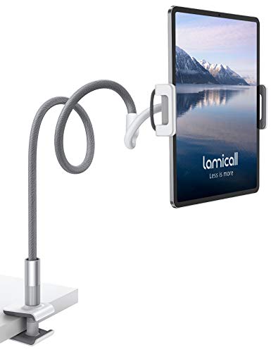 Lamicall Soporte Tablet, Multiángulo - con Cuello de Cisne para 2022 iPad Pro 11, 10.5, 9.7, Mini 2/ 3/ 4, Air 2/ 3/ 4, Samsung Tab, iPhone, Switch, Otras Tablets - Gris