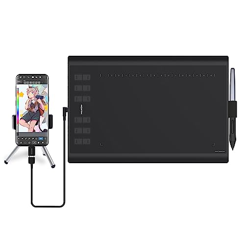 HUION Inspiroy H1060P Tableta Gráfica de Gran Área de Trabajo de 10 x 6,25 Pulgadas, Compatible con Dispositivos Android, con un Lápiz Actualizado sin Batería, Ideal para Lecciones y Trabajo en Línea