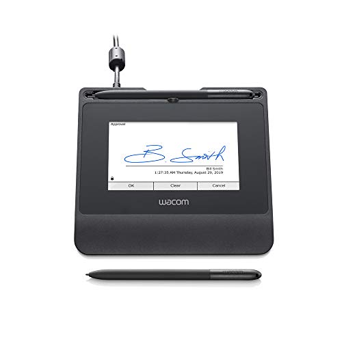 Wacom Signature Set con Tableta STU-540 con Pantalla LCD en Color de 5” y Sign Pro PDF para Windows, Capture firmas electrónicas manuscritas al Instante con el lápiz inalámbrico y sin Pila