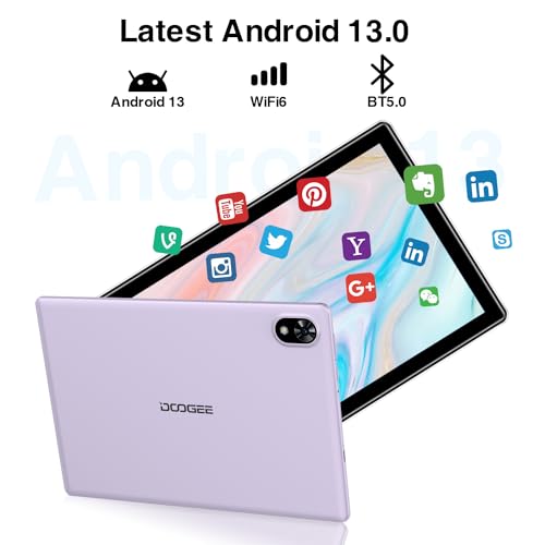 DOOGEE U9 [2024] Tablet Niños 10.1 Pulgadas Android 13 Tablets 7G BRAM+64G BROM(TF 1TB),TUV Certificado,5060mAh Batería Tablet Infantil 4G Pantalla 800*1280 IPS HD, 5MP Cámara,BT5.0/WIFI6/OTG-Morado