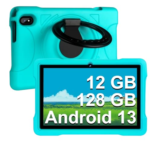 AOCWEI 2023 Tablet para Niños Android 13, Tablet 10 Pulgadas| 12GB RAM 128GB ROM Ampliable a 512GB| Octa Core| Control Parental| Kids Educativos| 5G WiFi| Dual Cámara| Funda EVA