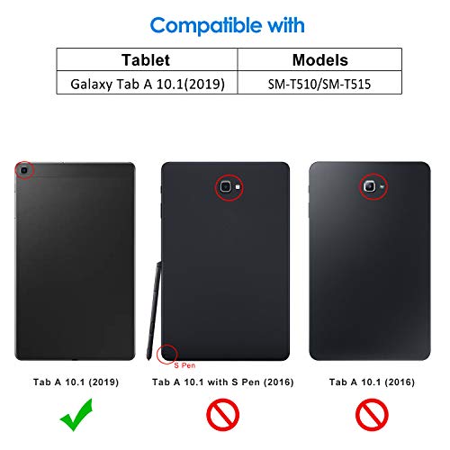 JETech Funda Compatible Samsung Galaxy Tab A 10.1 2019 Modelo (No para 2016 Modelo), Negro