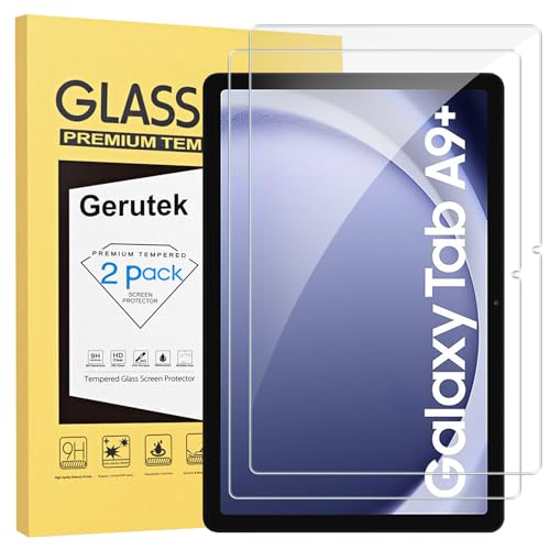 Gerutek [2 Piezas Protector Pantalla para Samsung Galaxy Tab A9 Plus 11 Pulgadas 2023 (SM-X210/X216/X218), 9H, Ultra Transparente, Antiarañazos, Sin Burbujas, Cristal Templado para Samsung Tab A9+ 11