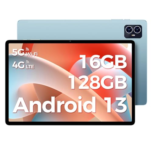 TECLAST M50HD Tablet 10.1 Pulgadas Android 13,16 GB RAM+128 GB ROM, Tablet 4G LTE+5G WiFi, FHD 1920 * 1200/Octa Core/Widevine L1/6000mAh/13MP+5MP/BT5.0/GPS/Google GMS/Type C/OTG/3.5mm Jack