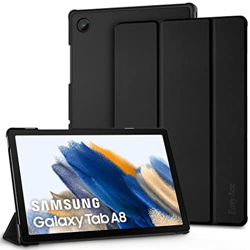 EasyAcc Funda Carcasa Compatible con Samsung Galaxy Tab A8 10.5 2021/2022 (SM-X200/SM-X205, Ultra Slim PU Protectora Carcasa con Función de Soporte, Negro