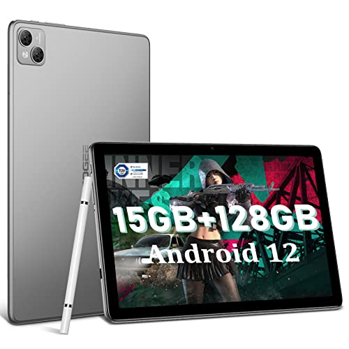DOOGEE T10 Tablet 10,1 Pulgadas FHD+ con 15GB RAM + 128GB ROM (Ampliable 1TB), Batería de 8300mAh, Octa-Core Android 12 Tablet con Dual 4G LTE, WiFi 2,4/5G, TÜV-Certificado, 13MP + 8MP, Gris