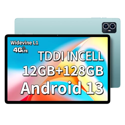 TECLAST M50 Tablet 10.1 Pulgadas Android 13, 12GB RAM 128GB ROM(TF 1TB), Octa Core, 4G LTE+5G WiFi/Batería 6000mAh/Widevine L1/Google GMS/BT 5.0/13MP+5MP/Face ID/GPS/Type-C/3.5mm Jack