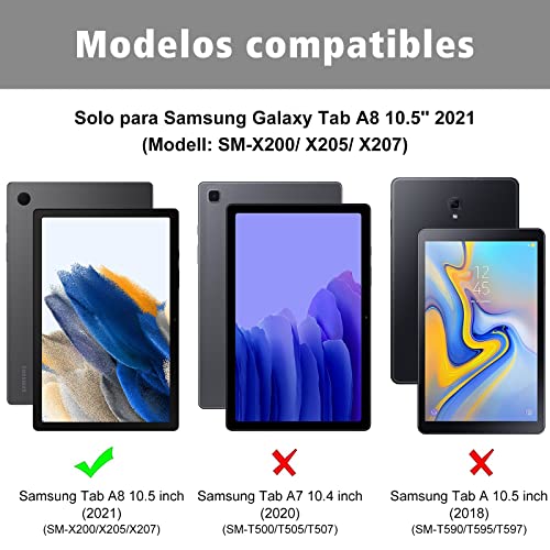 Yeegnar Funda Teclado Español Ñ Samsung Galaxy Tab A8, Funda con Teclado Bluetooth para Tablet Samsung Galaxy Tab A8 10.5