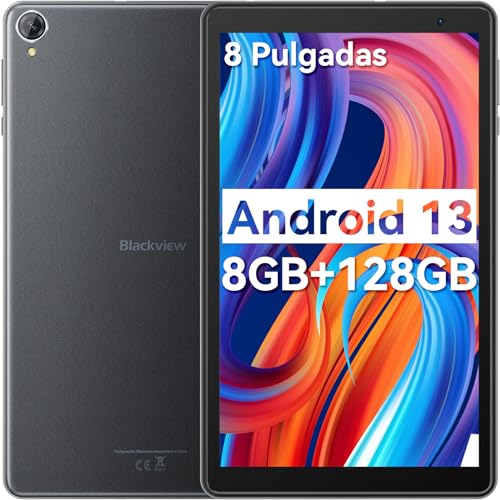 Blackview Tablet 8 Pulgadas Android 13, Tab50 WiFi 8GB+128GB ROM(1TB TF), Tableta WiFi 6, 1280x800 HD+ Pantalla, 5580mAh Android Tablet/BT5.0/Widevine L1/Google GMS/Tipo-C