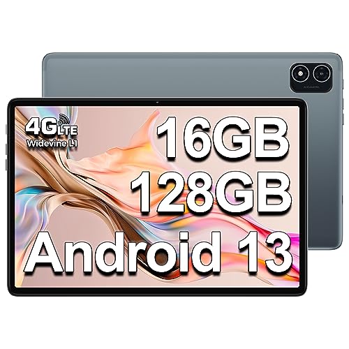 TECLAST Tablet 10 Pulgadas P40HD 16GB RAM+128GB ROM(1TB TF), Tablet Android 13 4G LTE, 5G WiFi, Octa Core/6000mAh/BT5.0/FHD1920*1200/GPS/Face ID/OTG/Type-C/3.5mm Jack/Metal/Widevine L1